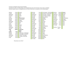 Pre-Season and Regular Season Practice Schedule During the pre