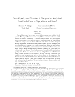 State Capacity and Taxation: A Comparative Analysis of Small