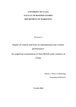 Impact of control and trust on international joint venture