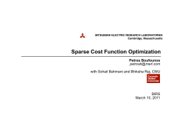 Sparse Cost Function Optimization