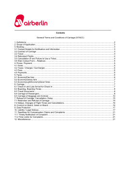 Conditions of Carriage
