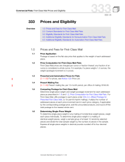 DMM 333 First-Class Mail Prices and Eligibility for