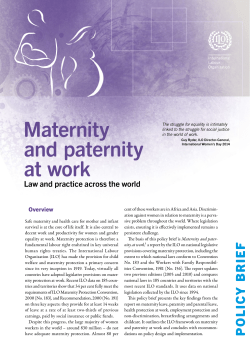 Maternity and paternity at work &ndash; Law and practice across the