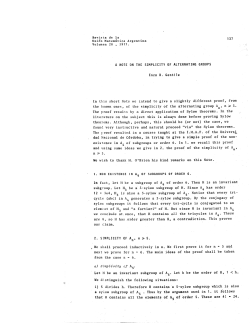 A NOTE ON THE SIMPLICITY OF ALTERNATING