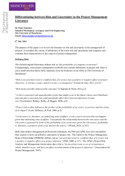 Differentiating between Risk and Uncertainty in