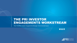 PRI INVESTOR ENGAGEMENTS team slide deck