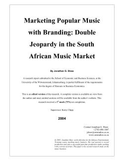 Marketing Popular Music with Branding: Double Jeopardy in the