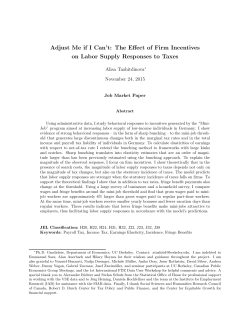 Adjust Me if I Can`t: The Effect of Firm Incentives on Labor Supply