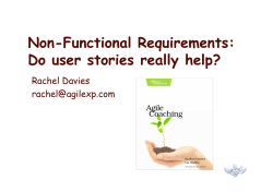 Non-Functional Requirements: Do user stories really