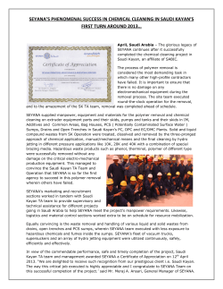 seyana`s phenomenal success in chemical cleaning in saudi