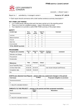 PPB monthly short report