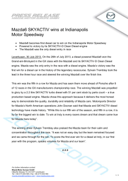 PRESS RELEASE - Mazda Press Portal