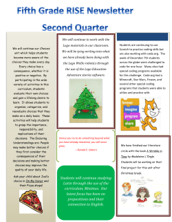 Fifth Grade RISE Newsletter