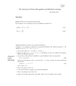 The 2nd quiz in Pattern Recognition and Machine Learning Assume