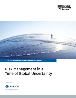 Risk Management in a Time of Global Uncertainty