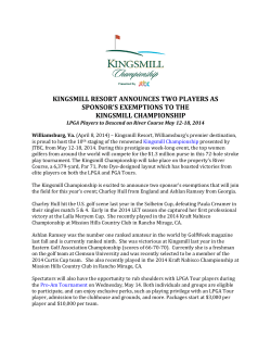 kingsmill resort announces two players as sponsor`s exemptions to