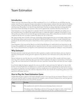 Team Estimation - Net Objectives