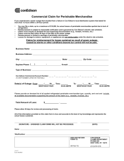 Commercial Claim for Perishable Merchandise