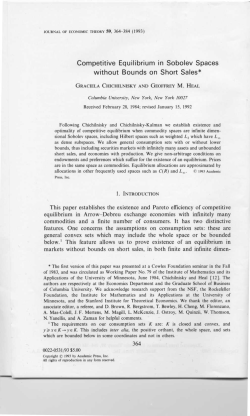 Competitive Equilibrium in Sobolev Spaces without Bounds on Short