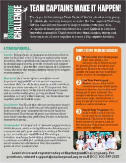 How to be a Team Captain