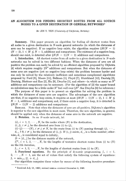 an algorithm for finding shortest routes from all source nodes to a
