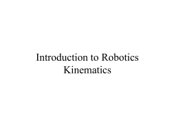 Introduction to Robotics Kinematics