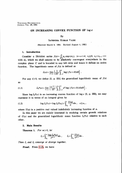ON INCREASING CONVEX FUNCTION OF $\log\sigma$