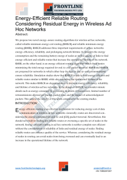Energy-Efficient Reliable Routing Considering Residual Energy in