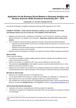 downloading the application form - Leeds University Business School