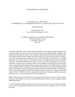 The Inequality Deflator - National Bureau of Economic Research