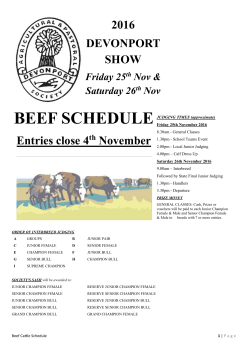 Class A - Devonport Show 2016