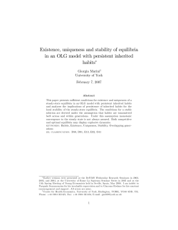 Existence, uniqueness and stability of equilibria