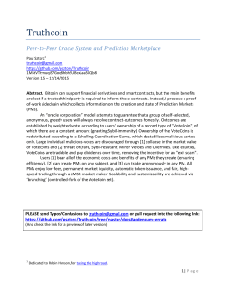 Truthcoin Whitepaper