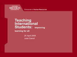 Teaching International Students: improving learning for all