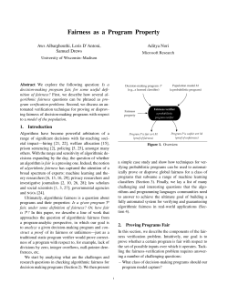 Fairness as a Program Property - UW Computer Sciences User Pages