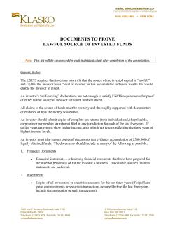 HRK / Documents to Prove Lawful Source of Invested Funds