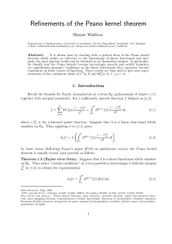 Re nements of the Peano kernel theorem