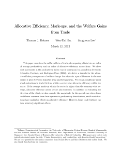 Allocative Efficiency, Mark-ups, and the Welfare