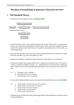 The place of morphology in grammar: Historical