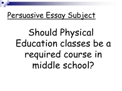 Persuasive Essay Topic: