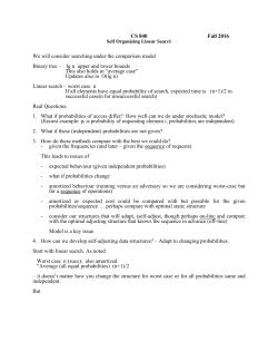 CS 840 Fall 2016 We will consider searching under the comparison