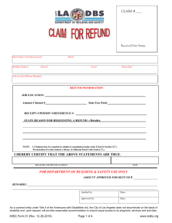 Claim for Refund
