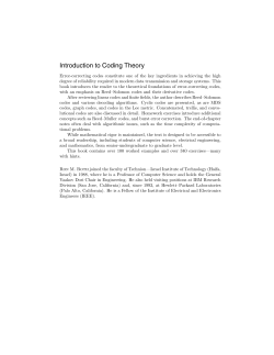 Introduction to Coding Theory