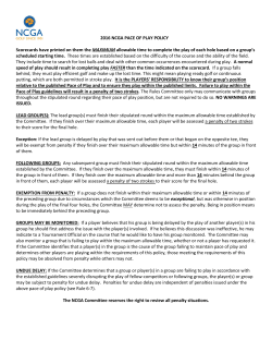 New 2016 NCGA Pace of Play Policy