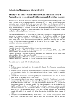 Theory of the firm – winter semester 09/10 Mini Case Study 1