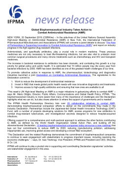 Global Biopharmaceutical Industry Takes Action to Combat