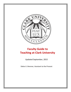 Faculty Manual - Clark University