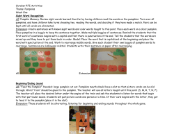 October RTI Activities Theme: Pumpkins Week One Sight Word
