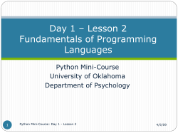 Fundamentals of programming languages
