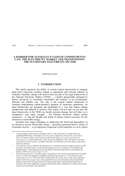A Barrier for Australia`s Climate Commitments?
